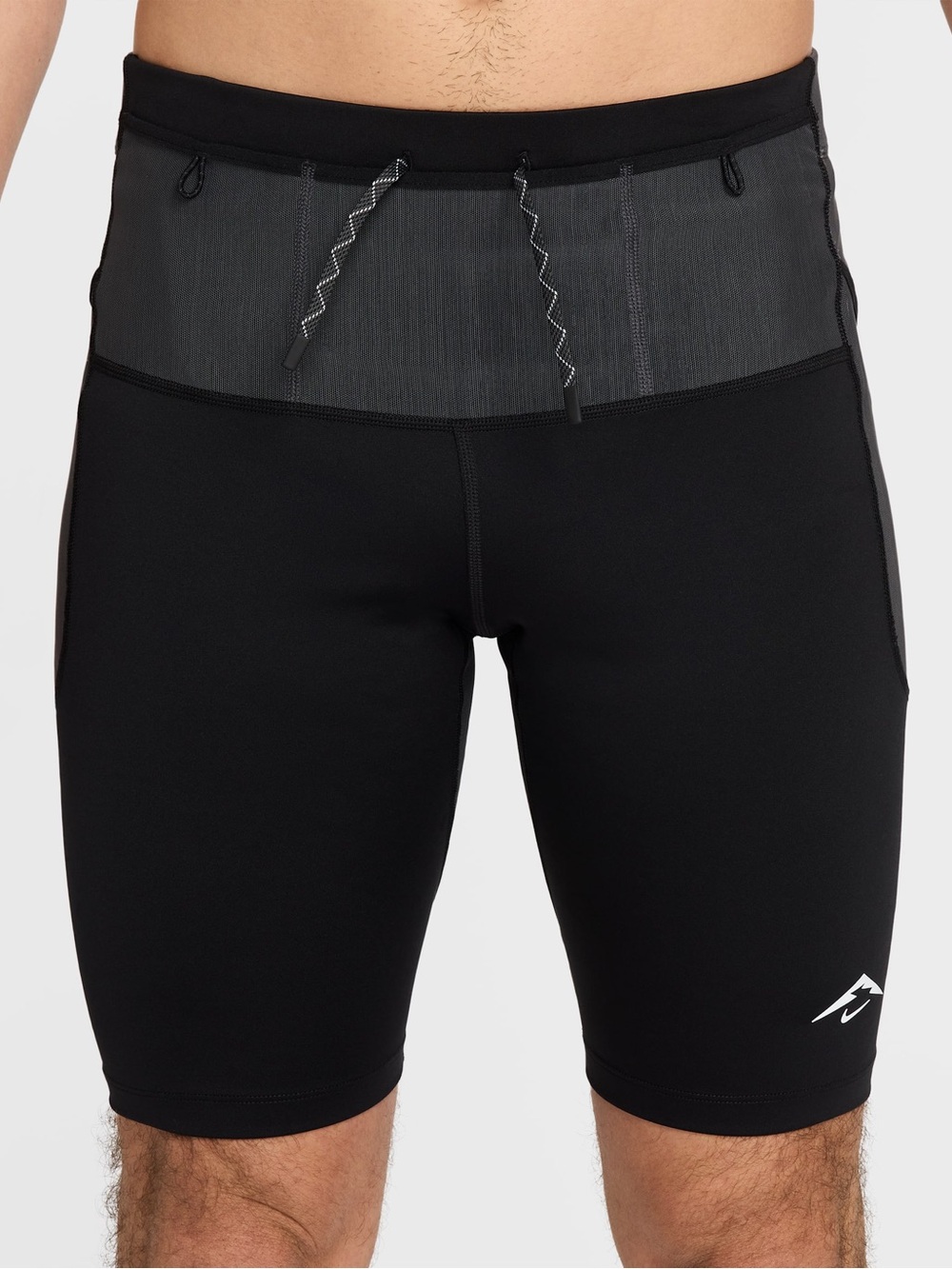 Nike Black Athletic Compression Shorts with Gray Waist Panel